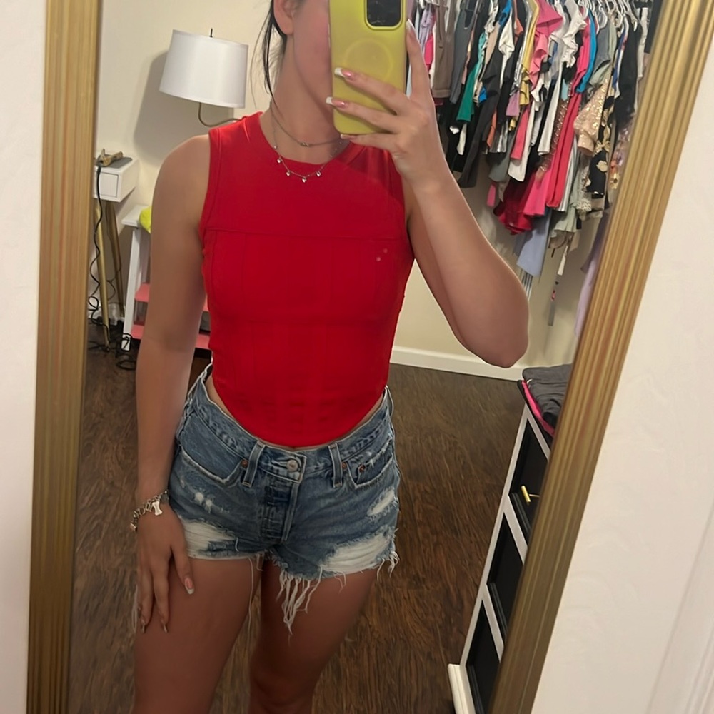 Red tank top